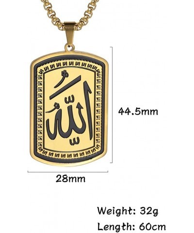 Allah Medallion Pendant Necklace Islamic Allah Symbol Necklace Stainless Steel Islamic Muslim Religious Charm Jewelry Gift fo...