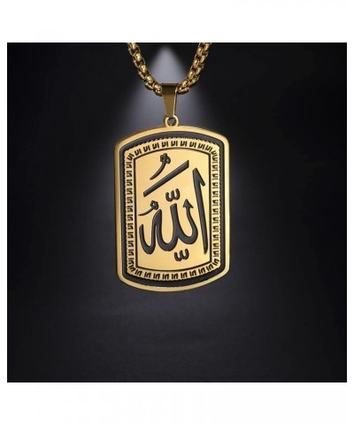 Allah Medallion Pendant Necklace Islamic Allah Symbol Necklace Stainless Steel Islamic Muslim Religious Charm Jewelry Gift fo...