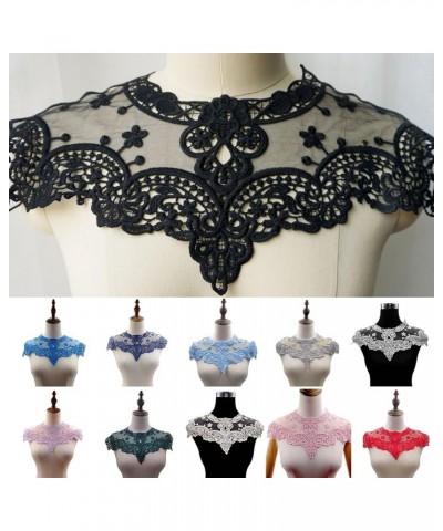 Hollow Out Lace Fake Collar Flower Embroidery Detachable Fake Collar DIY Lace Applique for Women Grey $4.54 Necklaces