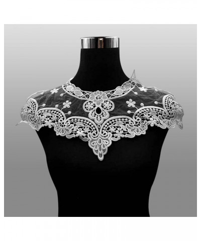 Hollow Out Lace Fake Collar Flower Embroidery Detachable Fake Collar DIY Lace Applique for Women Grey $4.54 Necklaces