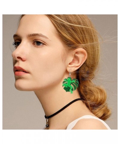 Cute Animal Frog Drop Earrings Fashion Green Compatible With Lotus Leaf Earrings For Women Girls frog $5.71 Earrings