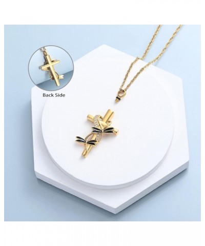 Cross Urn Necklace for Ashes for Women Men Dragonfly Cremation Jewelry Memorial Keepsake Ashes Pendant Gold $10.74 Others