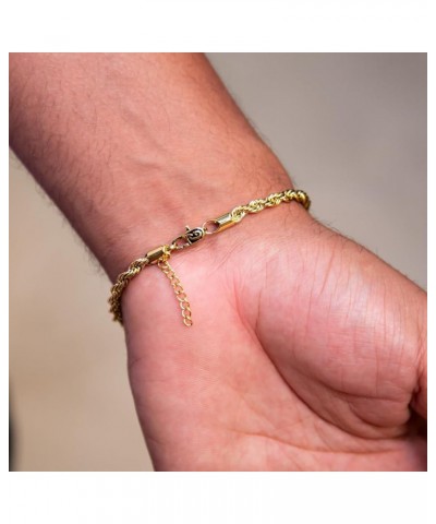 Shop Rope Bracelet - 2MM/4MM/6MM Sizes - 6/7/8/9 Inch Lengths - Gold/White Gold - Unisex 9.0 Inches 4MM Gold $27.30 Bracelets