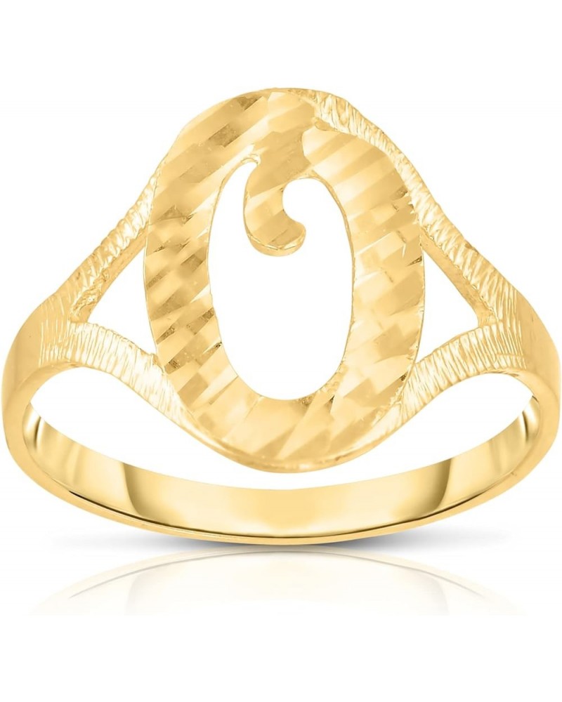 10k Yellow Gold A-Z Cursive Letter Initial Ring, Sizes 4-9 O-Small $66.24 Rings