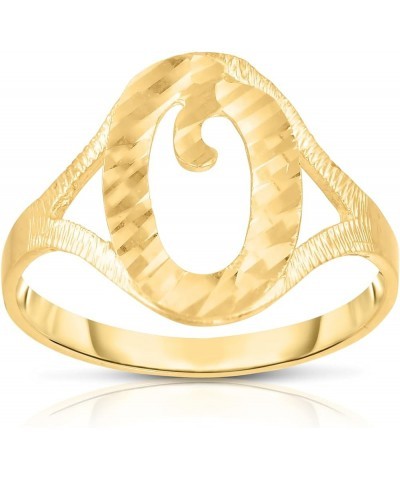 10k Yellow Gold A-Z Cursive Letter Initial Ring, Sizes 4-9 O-Small $66.24 Rings