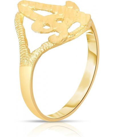 10k Yellow Gold A-Z Cursive Letter Initial Ring, Sizes 4-9 O-Small $66.24 Rings