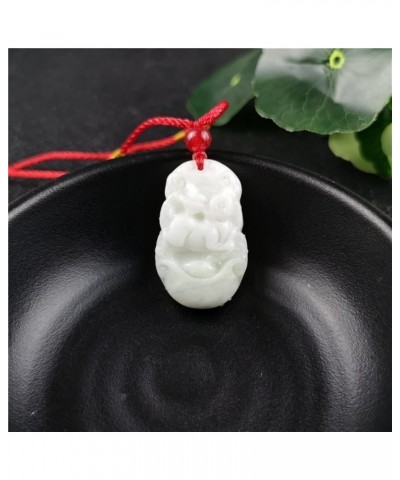 The Chinese Zodiac Carved Jade Pendant Necklace Charm Jewellery Fashion Women Accessories Lucky Amulet Gifts (Gem Color : She...