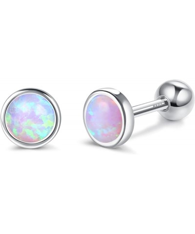 925 Sterling Silver Opal Sutd Earrings for Women Girls 18K Gold Plated Hypoallergenic Screwback Stud Earrings 20G Cartilage T...