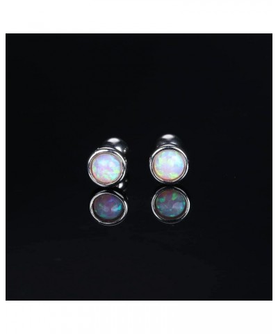 925 Sterling Silver Opal Sutd Earrings for Women Girls 18K Gold Plated Hypoallergenic Screwback Stud Earrings 20G Cartilage T...