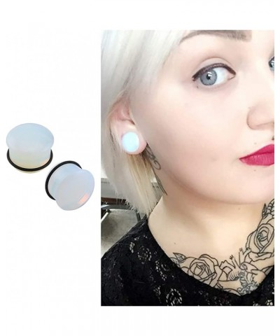 6 Pairs Mixed Stone Single Flare Ear Plugs Gauges Tunnels Expander with Silicone O-Ring Gauge-11/16"(18mm) $9.24 Body Jewelry