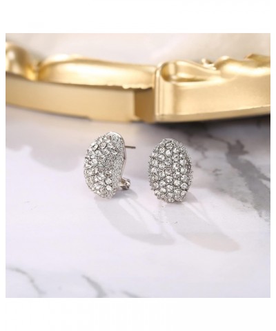 Elegant Stylish Flower-Shape Enamel Stud Earrings for Women Bride Bridesmaid Clear $7.01 Earrings