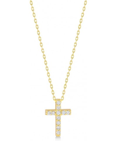 Diamond Cross Necklace for Women | 14k Real Gold Crucifix Pendant Necklaces | Pave Diamond Sideways Cross Necklaces 14k Gold ...