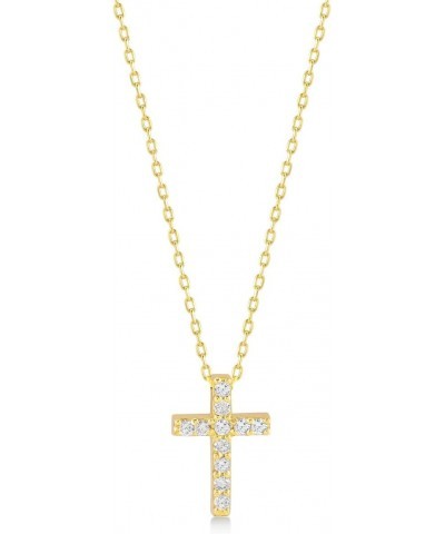 Diamond Cross Necklace for Women | 14k Real Gold Crucifix Pendant Necklaces | Pave Diamond Sideways Cross Necklaces 14k Gold ...