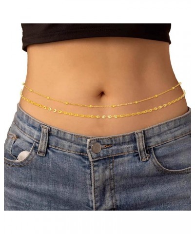 Layered Body Chain Gold Bikini Waist Chain Women Belly Bracelet Stomach Jewelry Accessory for Girls Medium Gold-1 $9.43 Body ...