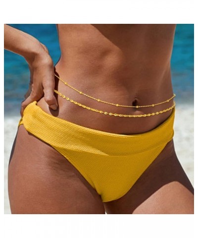 Layered Body Chain Gold Bikini Waist Chain Women Belly Bracelet Stomach Jewelry Accessory for Girls Medium Gold-1 $9.43 Body ...