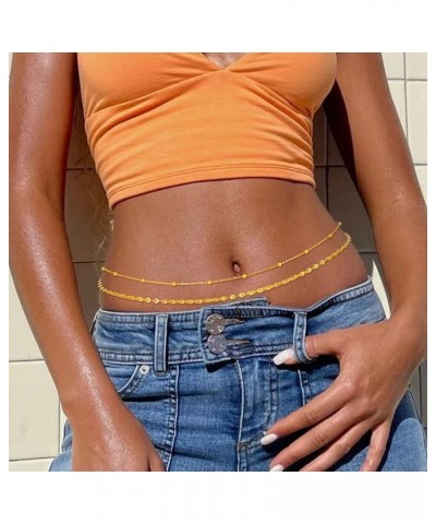 Layered Body Chain Gold Bikini Waist Chain Women Belly Bracelet Stomach Jewelry Accessory for Girls Medium Gold-1 $9.43 Body ...