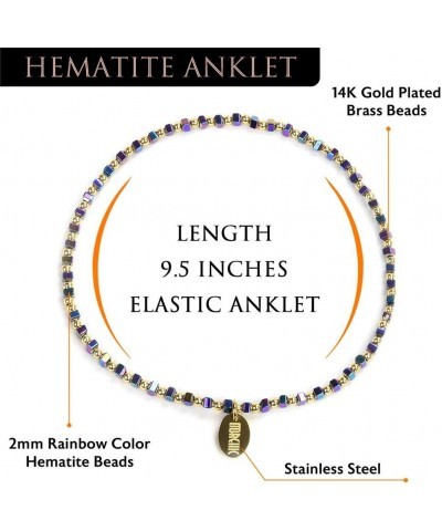 Womens Hematite Anklet, Handmade Foot Chain, Elastic Beach Chakra Jewelry Ank-4 $9.17 Anklets