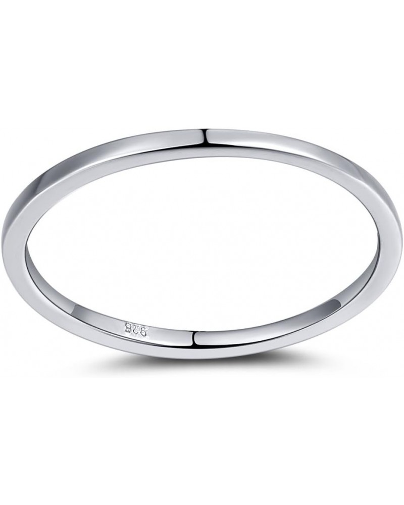 YH JEWELRY 2mm White Gold Plated 925 Sterling Silver Rings Polished Comfort Fit Dome Wedding Band Ring $11.59 Rings