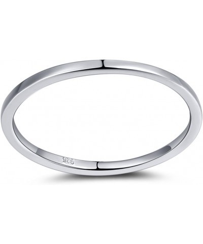 YH JEWELRY 2mm White Gold Plated 925 Sterling Silver Rings Polished Comfort Fit Dome Wedding Band Ring $11.59 Rings