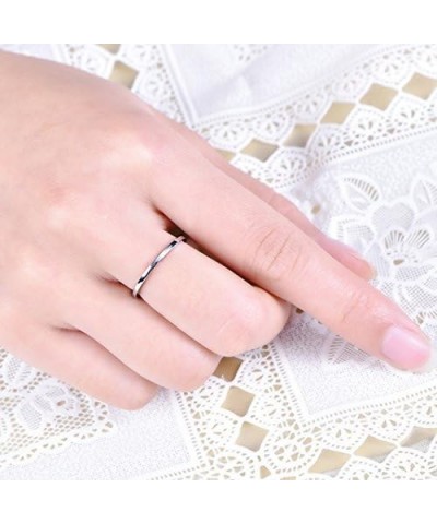 YH JEWELRY 2mm White Gold Plated 925 Sterling Silver Rings Polished Comfort Fit Dome Wedding Band Ring $11.59 Rings