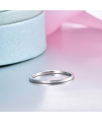 YH JEWELRY 2mm White Gold Plated 925 Sterling Silver Rings Polished Comfort Fit Dome Wedding Band Ring $11.59 Rings