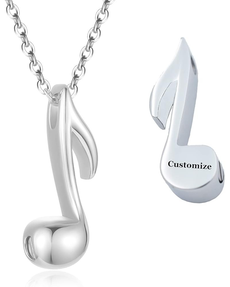 Music Note Memorial Urn Pendant Ash Keepsake Necklace Stainless Steel Music Instrument Cremation Jewelry Customize $12.97 Nec...