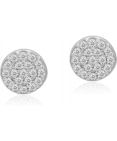 925 Sterling Silver CZ Cubic Zirconia Dainty Bezel Set Minimalist Stud Earrings for Woman Girls Unisex Mini Disc - Silver $13...