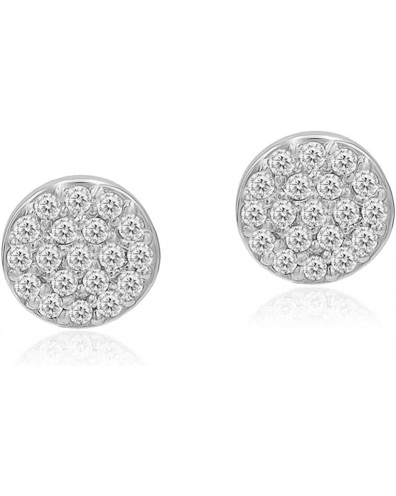 925 Sterling Silver CZ Cubic Zirconia Dainty Bezel Set Minimalist Stud Earrings for Woman Girls Unisex Mini Disc - Silver $13...