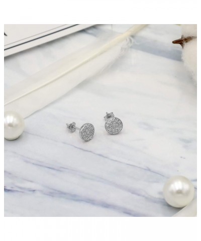 925 Sterling Silver CZ Cubic Zirconia Dainty Bezel Set Minimalist Stud Earrings for Woman Girls Unisex Mini Disc - Silver $13...