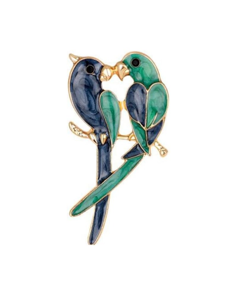 Enamel Love Bird Brooch Parrot Brooches For Women Enamel Animal Bird Pin Lover Couple Ladies Men Suit Dress Wedding Accessori...