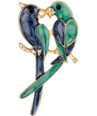 Enamel Love Bird Brooch Parrot Brooches For Women Enamel Animal Bird Pin Lover Couple Ladies Men Suit Dress Wedding Accessori...