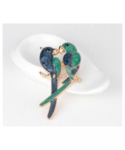 Enamel Love Bird Brooch Parrot Brooches For Women Enamel Animal Bird Pin Lover Couple Ladies Men Suit Dress Wedding Accessori...