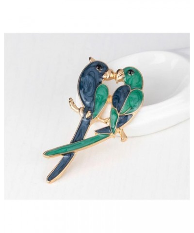 Enamel Love Bird Brooch Parrot Brooches For Women Enamel Animal Bird Pin Lover Couple Ladies Men Suit Dress Wedding Accessori...