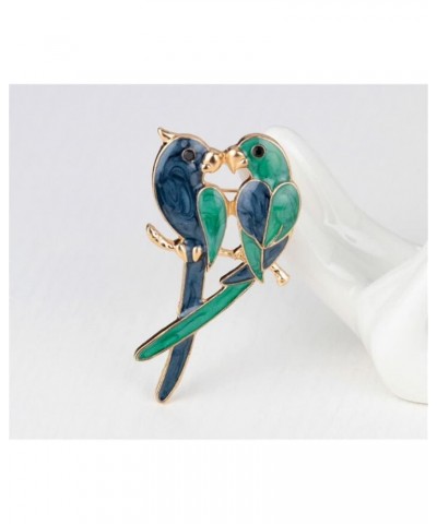 Enamel Love Bird Brooch Parrot Brooches For Women Enamel Animal Bird Pin Lover Couple Ladies Men Suit Dress Wedding Accessori...