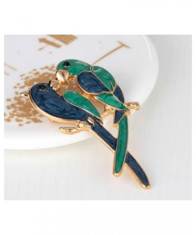 Enamel Love Bird Brooch Parrot Brooches For Women Enamel Animal Bird Pin Lover Couple Ladies Men Suit Dress Wedding Accessori...