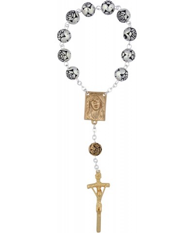 Vatican Imports Sorrowful Mother One Decade Rosary with Rosette Beads and Gold-Tone Accents $9.90 Necklaces