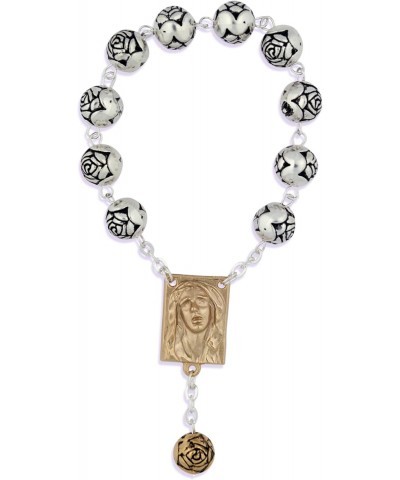 Vatican Imports Sorrowful Mother One Decade Rosary with Rosette Beads and Gold-Tone Accents $9.90 Necklaces