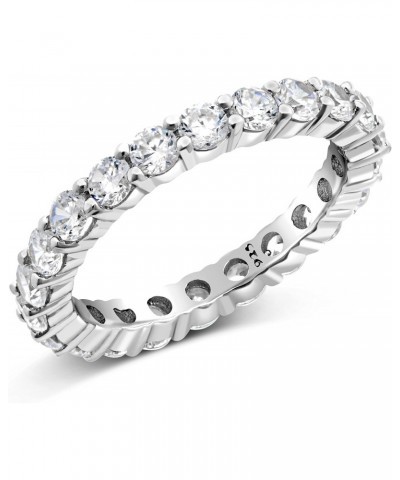 3.50MM Sterling Silver 925 Cubic Zirconia CZ Eternity Engagement Wedding Band Ring $10.43 Rings