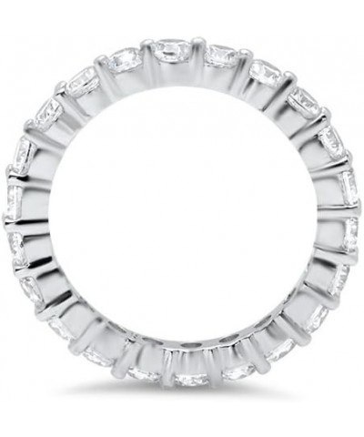 3.50MM Sterling Silver 925 Cubic Zirconia CZ Eternity Engagement Wedding Band Ring $10.43 Rings