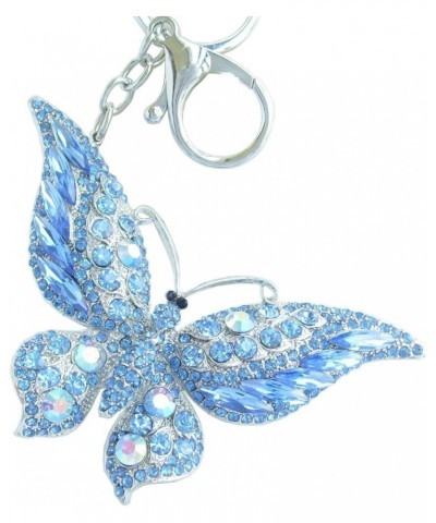 Sindary Pretty Butterfly Keychain Pendant Austrian Crystal K4538 Silver-tone Blue $9.01 Pendants