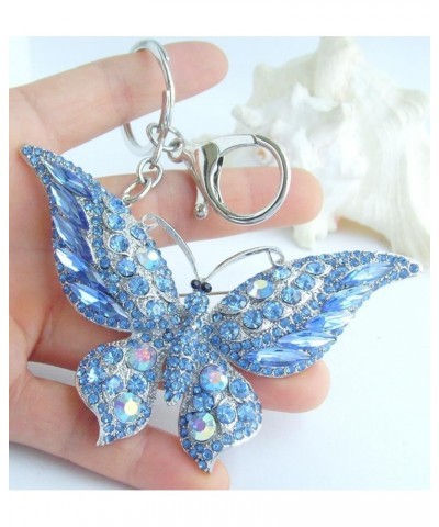 Sindary Pretty Butterfly Keychain Pendant Austrian Crystal K4538 Silver-tone Blue $9.01 Pendants