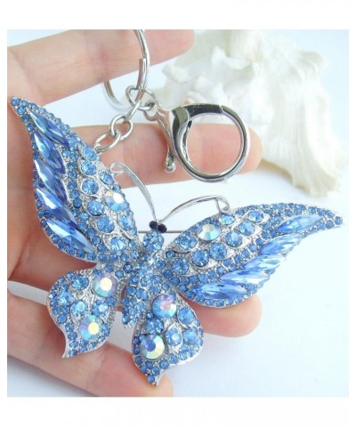 Sindary Pretty Butterfly Keychain Pendant Austrian Crystal K4538 Silver-tone Blue $9.01 Pendants