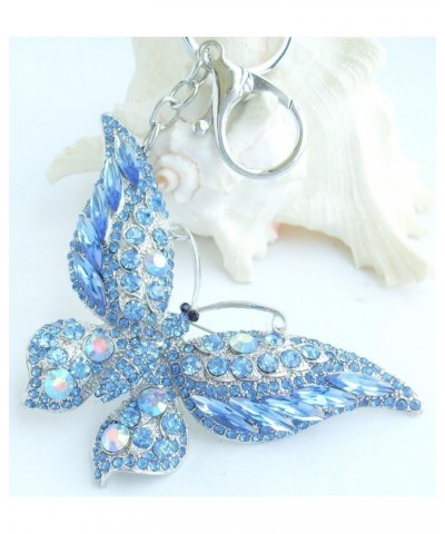 Sindary Pretty Butterfly Keychain Pendant Austrian Crystal K4538 Silver-tone Blue $9.01 Pendants