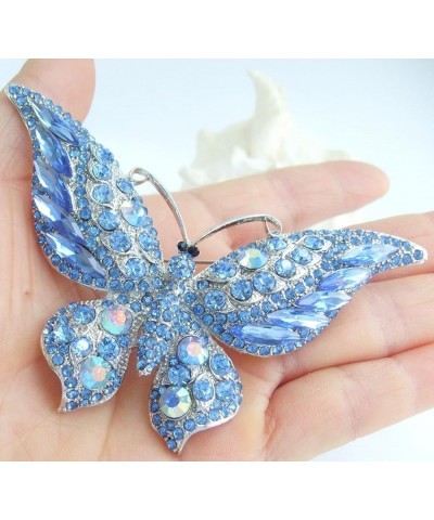 Sindary Pretty Butterfly Keychain Pendant Austrian Crystal K4538 Silver-tone Blue $9.01 Pendants