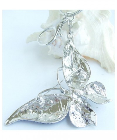 Sindary Pretty Butterfly Keychain Pendant Austrian Crystal K4538 Silver-tone Blue $9.01 Pendants