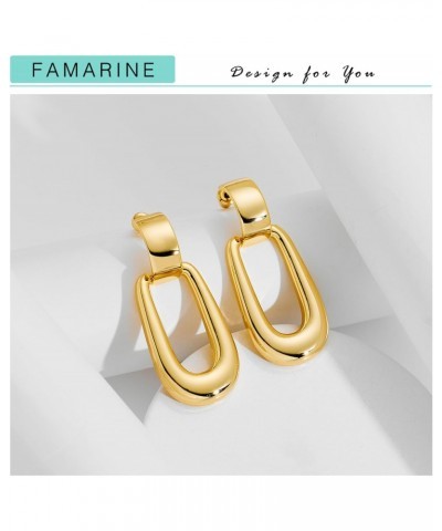 Door Knocker Earrings Gold Rectangle Earrings Gold Statement Earrings for Women Dangle Drop Earrings $9.68 Earrings