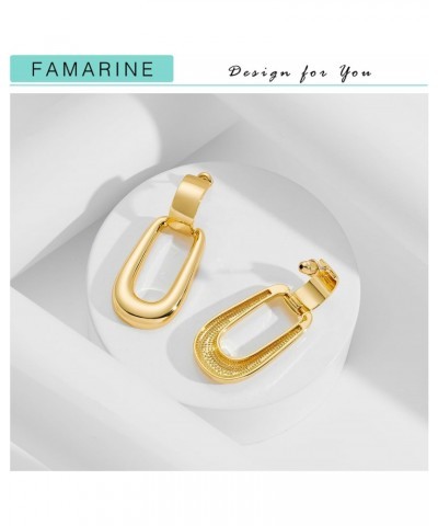 Door Knocker Earrings Gold Rectangle Earrings Gold Statement Earrings for Women Dangle Drop Earrings $9.68 Earrings