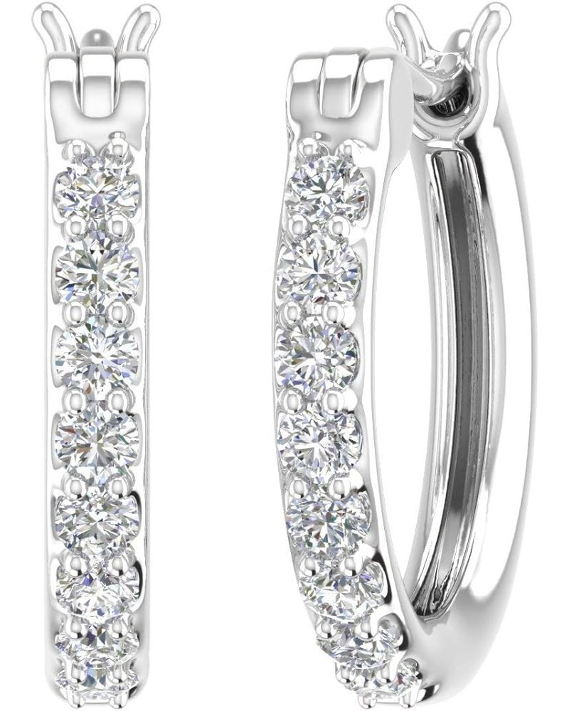 1/4 Carat Diamond Hoop Earrings in 10K Gold White Gold $70.30 Earrings