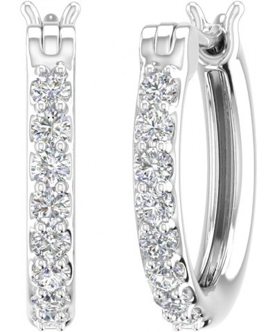 1/4 Carat Diamond Hoop Earrings in 10K Gold White Gold $70.30 Earrings