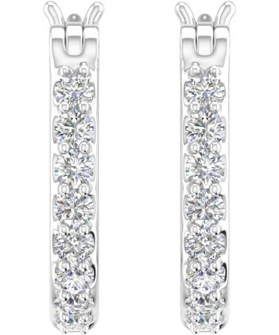 1/4 Carat Diamond Hoop Earrings in 10K Gold White Gold $70.30 Earrings